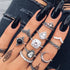 Boho Vintage Gold Star Knuckle Rings For Women BOHO Crystal Star Crescent Geometric Female Finger Rings Set Jewelry