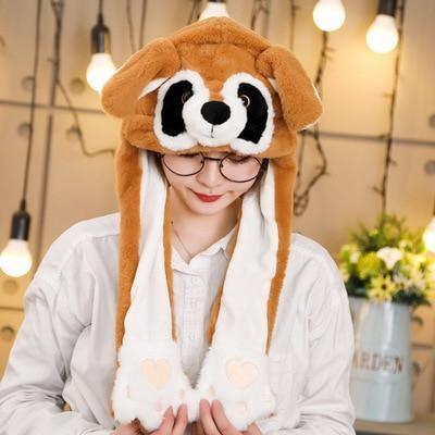 Modern Elegant Winter Interesting Girls Animals Ear Moving Jumping Hats Children and Adults Women Warm Rabbit Winter Caps In Modern Design