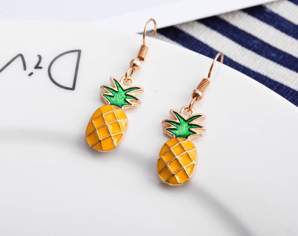 Luxury New Cute Fruit Lady Earrings  In Strawberry Pineapple Tomato Kiwi Orange Cucumber Dragon Apple Pineapple Design For Ladies Girls and Women In Elegant Modern Design