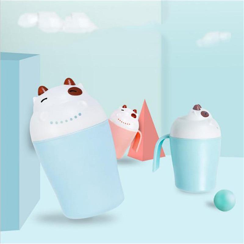 Cute Cartoon Shampoo Cup For Baby Spoon Shower Bath Water Swimming Head Watering Bottle For Kids Shower