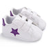 Newborn Shoes Star First Walkers Kids Toddlers Lace Up PU Leather Soft Soles Sneakers 0-18 Months