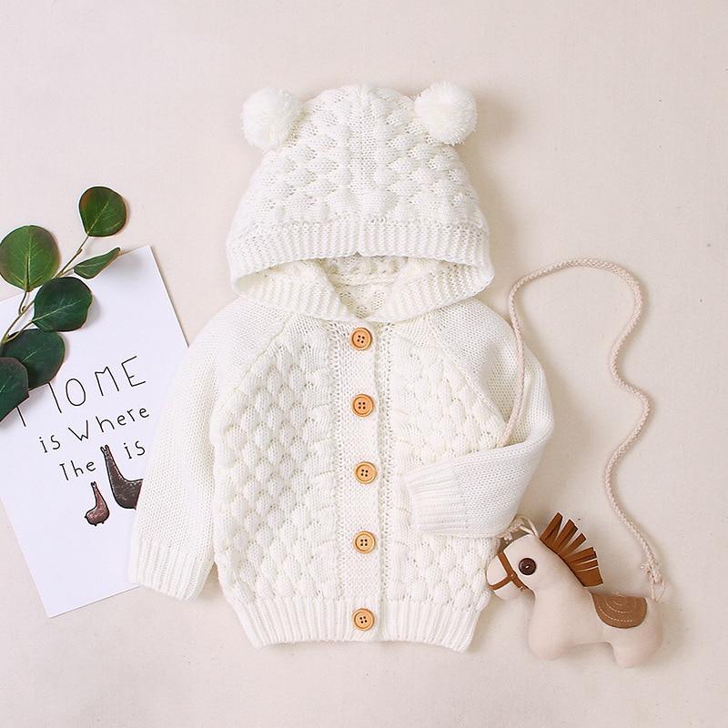 Autumn Infant Hooded Knitting Outwear coat / Jacket For Newborn Baby Boys GirlIn Modern New Elegant Design