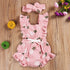 Newborn Baby Girls Ruffles Romper  Backless Flower Sun suit Jumpsuits With Headband In Luxury Floral Design