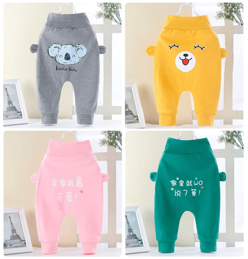 New Style Kids Clothes Baby Boys Girls PP Pants Newborn Toddler Baby Pants For Children In Casual Clothing Style With Bear Design and Bears Ears Like Details