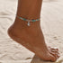 Gold Metal Shell Coconut Tree Female Anklets Barefoot Sandals Foot Summer Double Layers  Foot  Bracelets Leg Jewelry