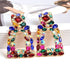 New Long Metal Hollowed-out Hanging Colorful Crystals Dangle Drop Earrings Fine Jewelry Accessories For Women