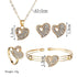 Luxury Fashion Jewelry Gold-color Romantic Austrian Crystal Heart Shape Chain Necklace and Earrings Jewelry Sets For Women