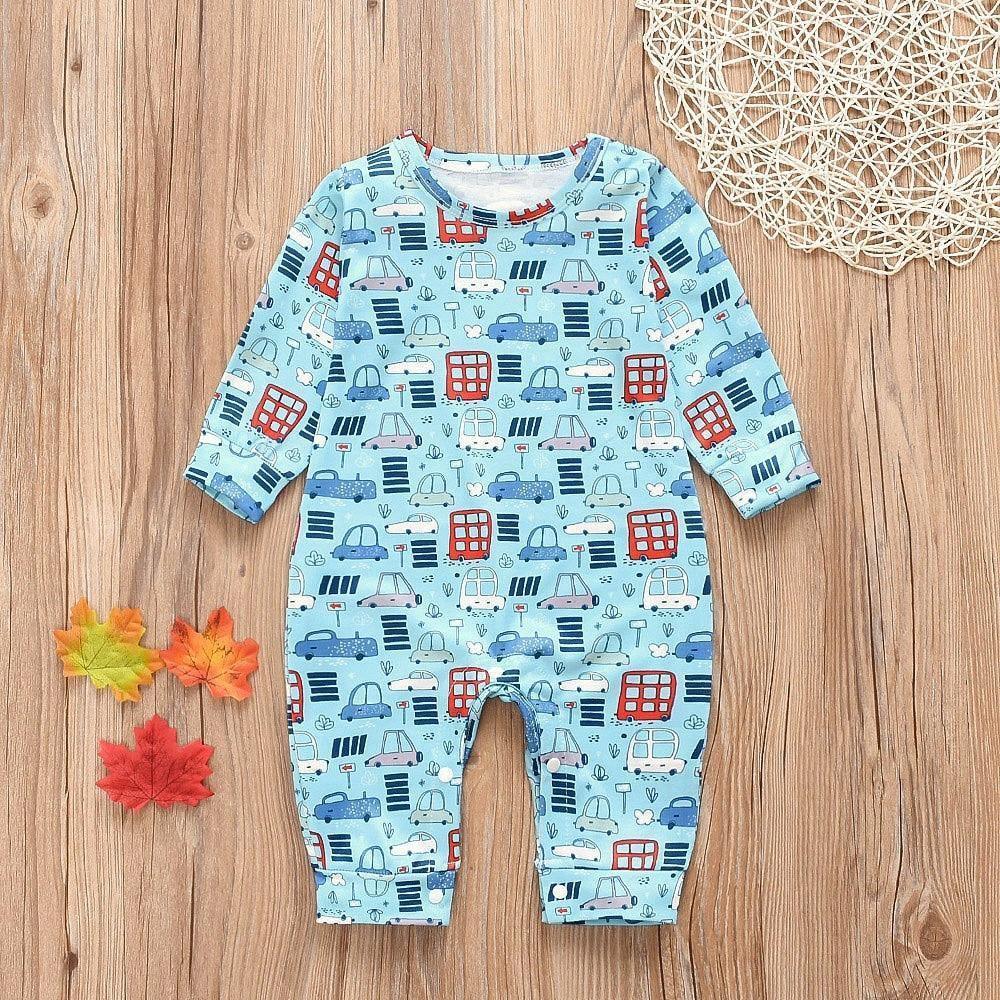 Baby Clothes Boys Girls Romper Floral Dinosaur Car Printed Long Sleeve Cotton Romper Kids Jumpsuit Playsuit For Kids