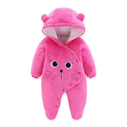 Newborn Winter Hoodie Baby Rompers Outwear Infant Baby Jumpsuit 3M -12M For Girls and Boys Winter Romper