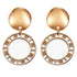 New Modern Korean Statement Round Luxury Earrings For Women Perfect Geometric Elegant Gold Shell Fluff Dangle Drop Earrings