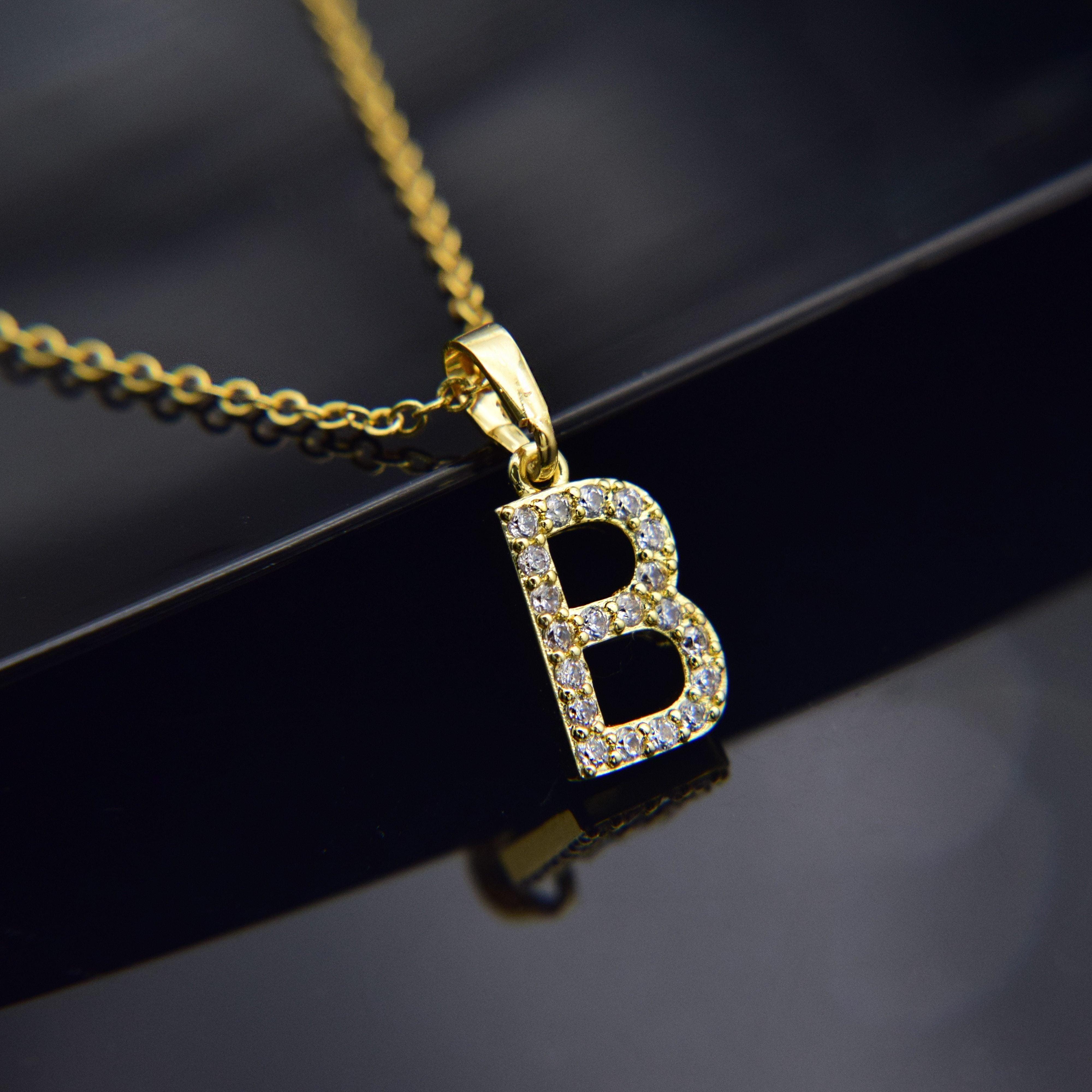 Cubic Zircon Alphabet  Gold Silver Color Copper Mini A-Z Letter Pendant Necklace Shinning 26 Initial Collares Jewelry