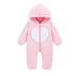 New Trend Cozy Warm Winter Newborn Zipper Heart Fleece Climbing Hooded Romper Baby Suit Outwear Jumpsuit For Baby Boys And Girls