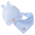 Elastic headscarf double layer cotton baby caps hats with baby bibs set for newborn infant Candy Color