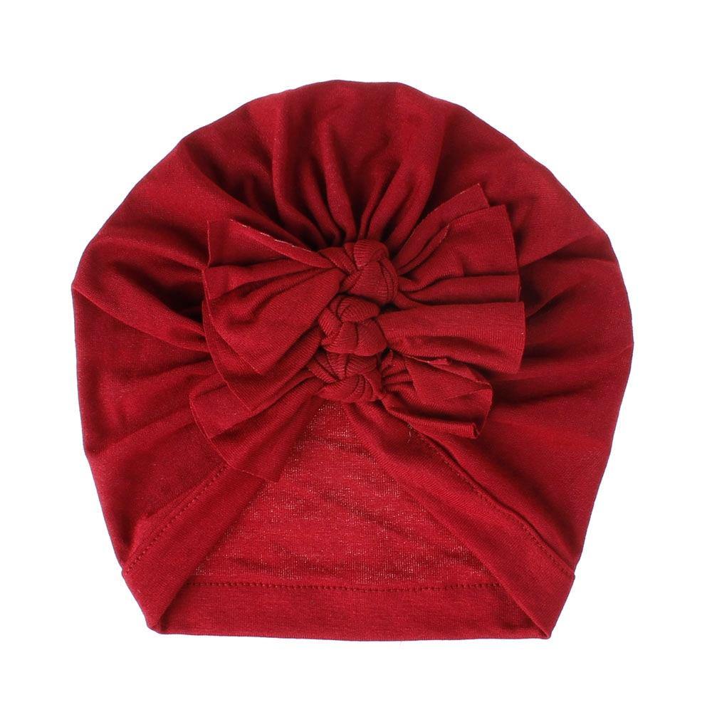 Modern Handamde Toddler Baby Boys& Girls Turban Head Wrap Beanie Cotton Hat Solid Cap Headband For Kids