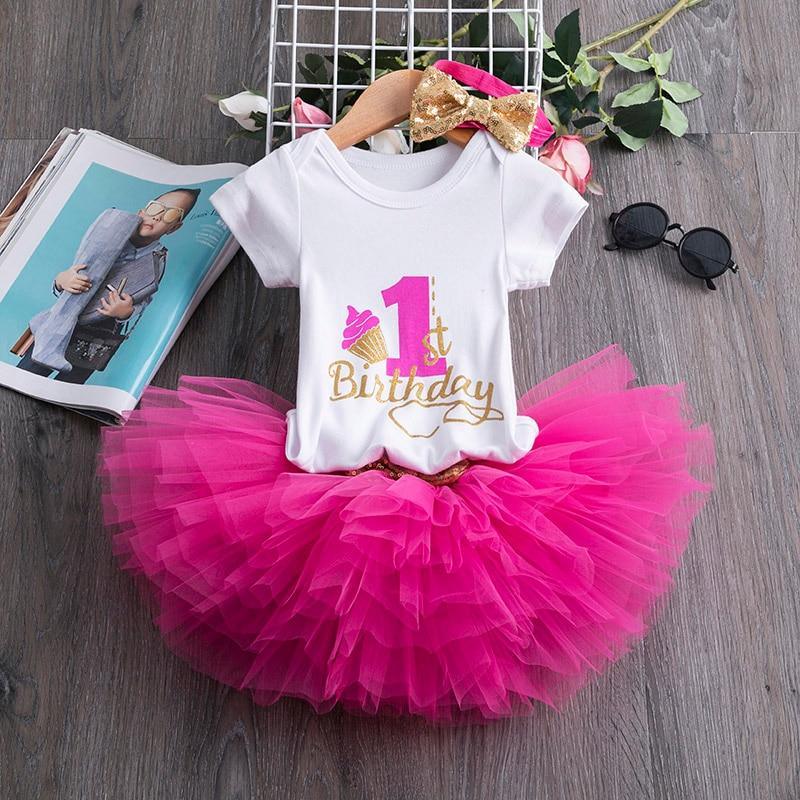 Modern Birthday Outfit Ensemble One Year Little Girl Dress Clothing Baby Child Summer Clothes With Unicorn Dress Design For Girls