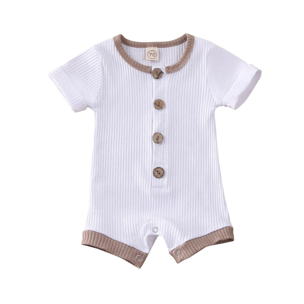 Infant Baby Boys Girls Clothes Ribbed Solid Romper Jumpsuit In Retro Deisgn For Kids