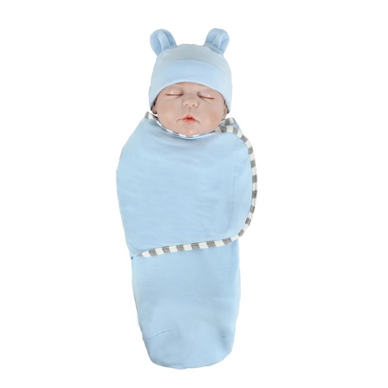 Muslin Swaddle Newborn Organic Cotton Blanket Extract Envelope Baby Sleeping Things Bedding for Boys Girls with a Hat Blanket Bag