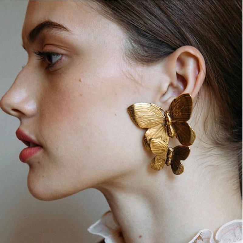 New Big Circle Round Hoop Earrings for Women's Fashion Statement Golden Punk Charm Earrings Party Jewelry