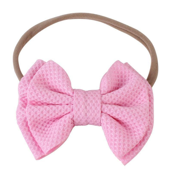 Luxury Cute Baby Girl Headband Ribbon Elastic Rope Big Bow Hair Band Candy Color Pony Tail Ties Ropes For Girls