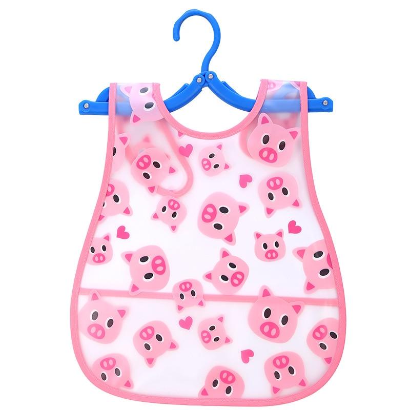 Fashion Printed Adjustable Animal Plastic Waterproof Lunch Feeding Bibs Feeding Cloth for Children In Modern Design