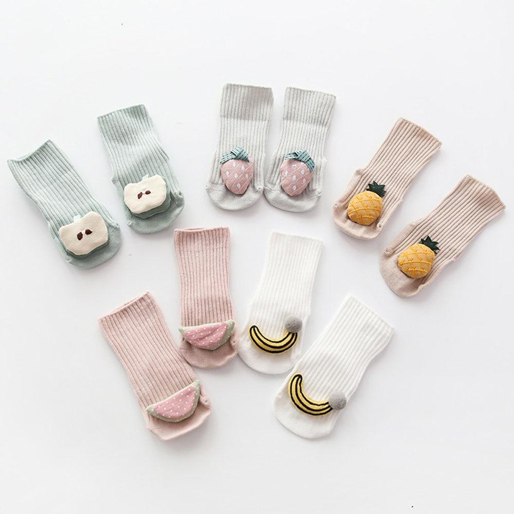 Fluffy Cotton High Quality Baby Socks Cartoon Fruit Print Rubber Anti Slip Infant Socks For Children Boys And Girls Great Gift