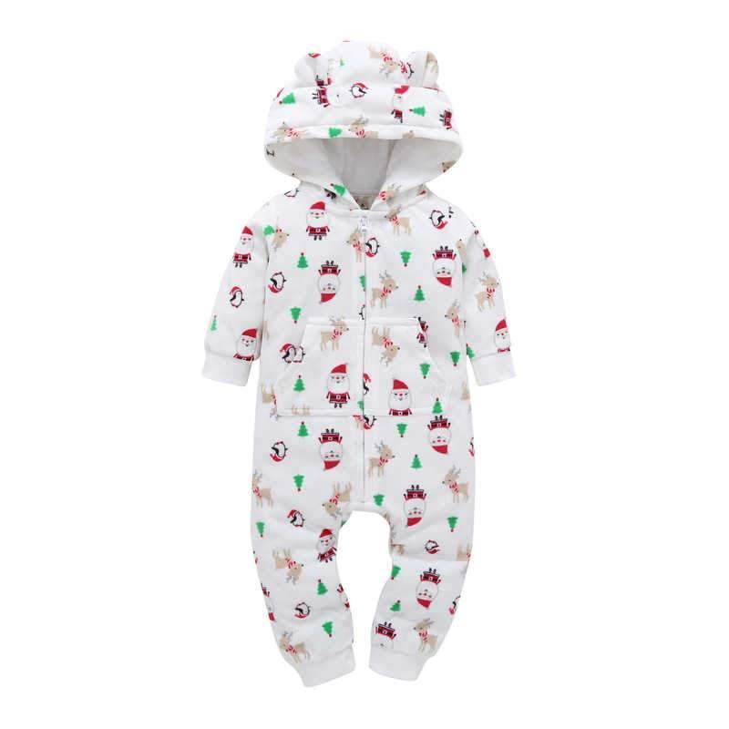 Modern High Quality Newborn Infant Baby Clothes Fleece Jumpsuit Boys Romper Hooded Jumpsuit Bear For Kids