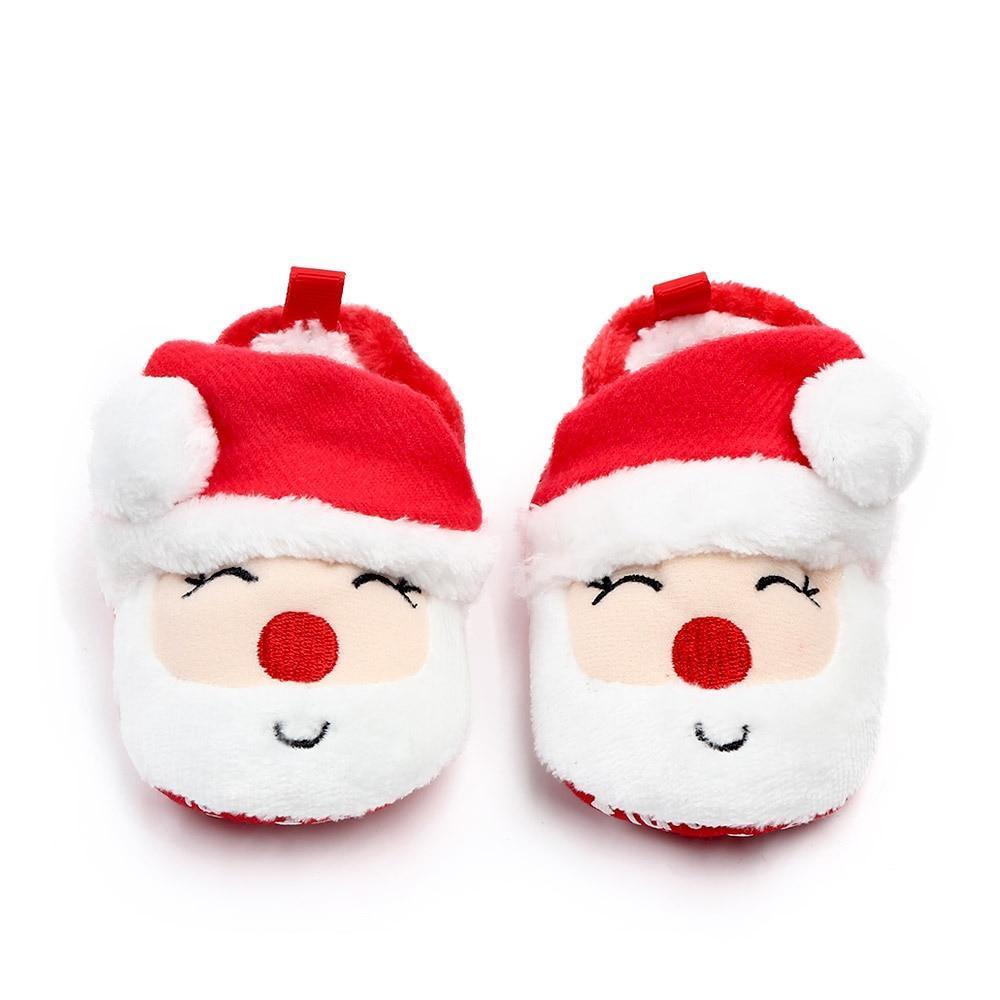 Unisex Baby Shoes Baby Boys Girls Winter Warm Santa Claus First Walkers Cute Christmas Baby Boots