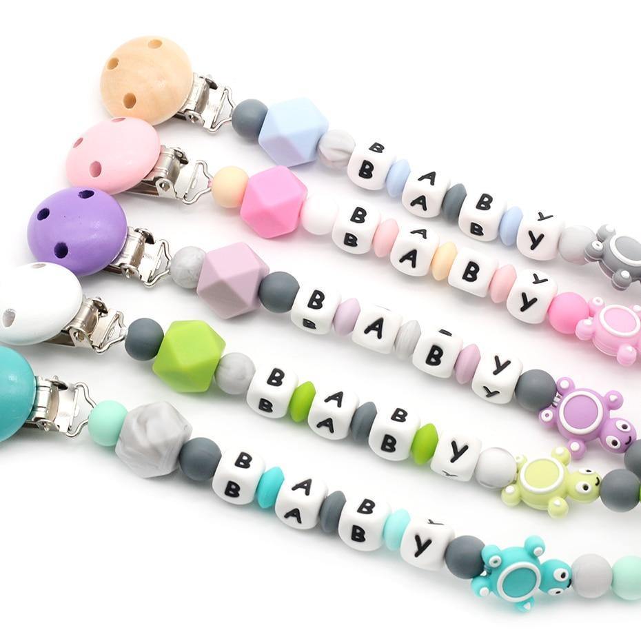 Modern Handmade Pacifier Clips Holder Chain Teething Silicone Pacifier Chains Holder For Baby For Pacifier