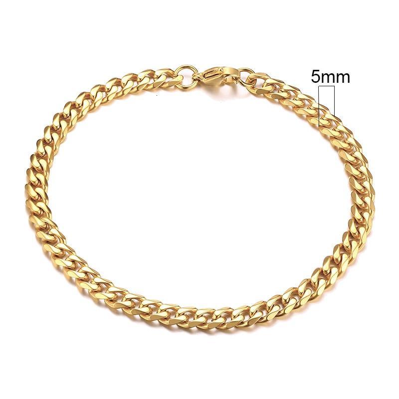 Luxury Popular Mens Simple 3-11mm Stainless Steel Curb Cuban Link Chain Bracelets for Women and Men Unisex Wrist Jewelry Brecelet