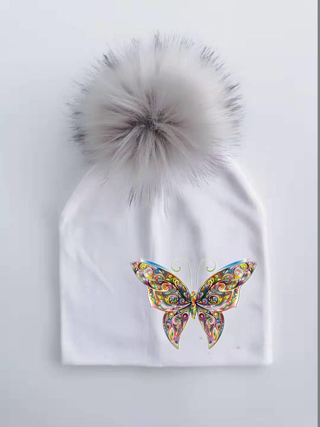 Fashion Baby Cap With Butterfly Toddlers Infant Bonnet Baby Hat For Boys and Girls Travel Hat Cap