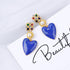 Luxury Handmade Blue Geometric Pendant Earrings In Multiple Earrings Trendy Beaded Dangle Earrings In Korean Style