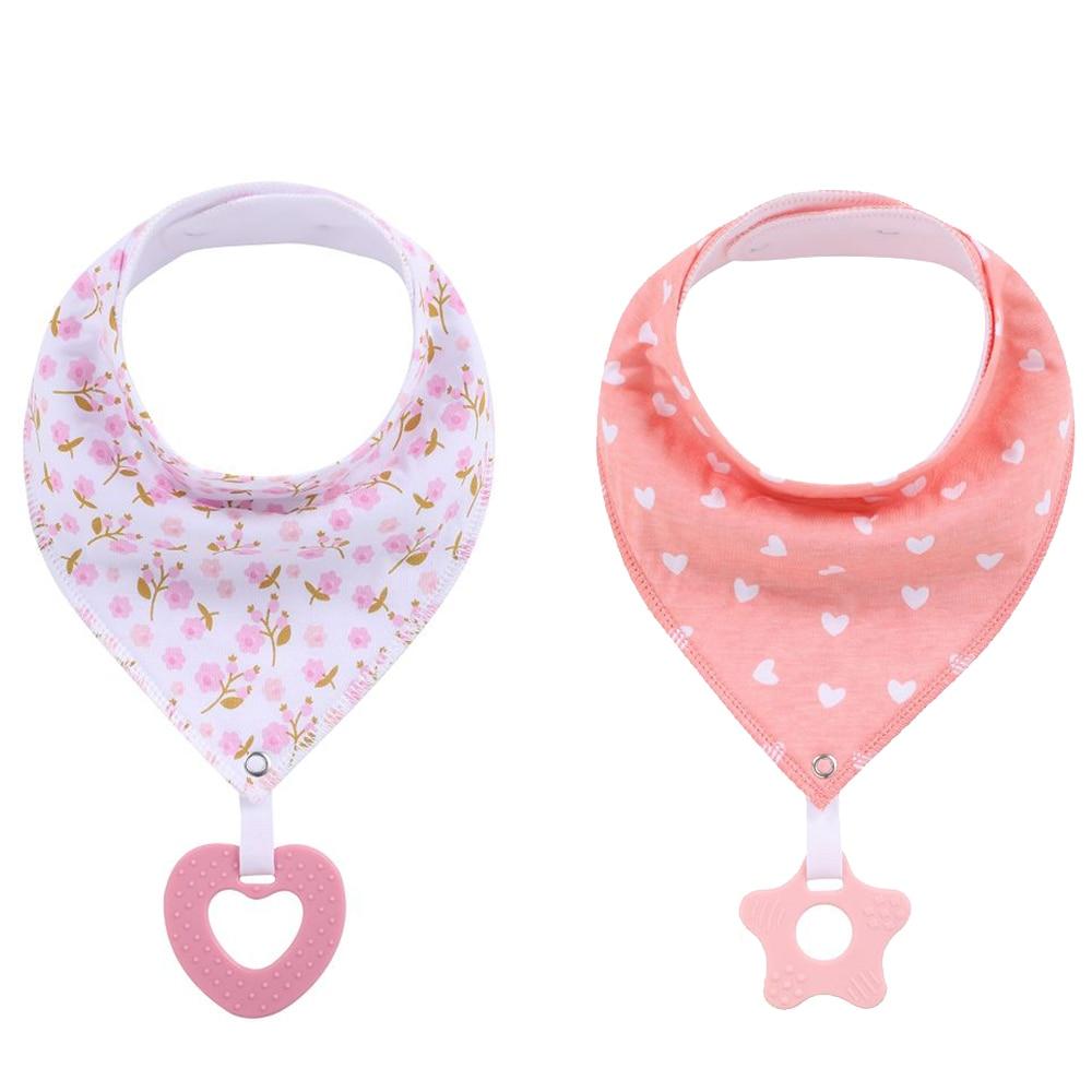 100% Organic Cotton Super Absorbent And Soft Unisex Baby Bandana Drool Bibs And Teething Toys For Newborn