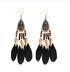 Handmade Modern Elegant Golden Silver Color Ethnic Acrylic Luxury Rainbow Beads Feather Drop Earrings for Women Boho Jewlery