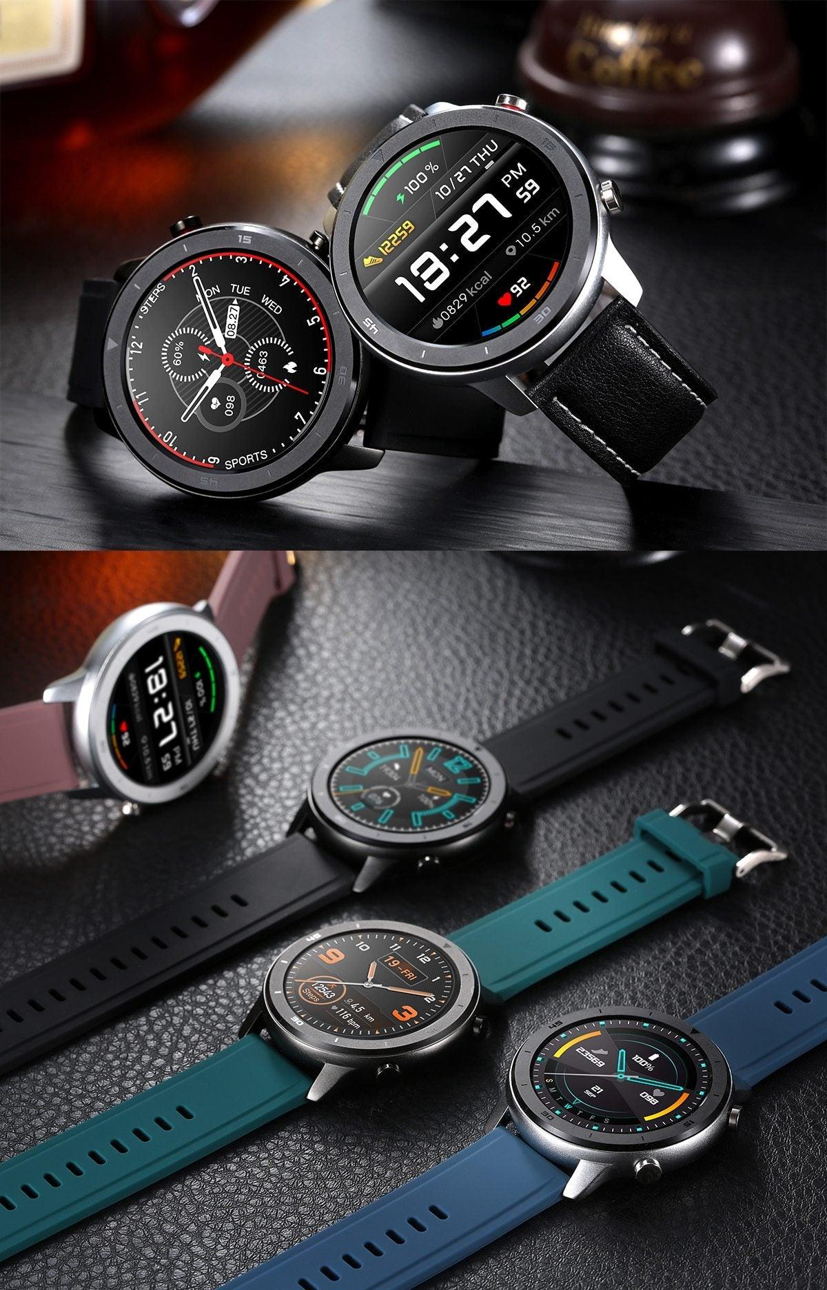 Modern Full Round Touch Display Smart Watch for Men In Business Luxury Style With IP68 Waterproof Protection and Heart Rate Blood Pressure Monitor 5 Days Standby Smartwatch