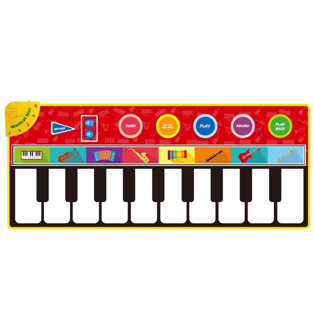 Big Size Music Piano Carpets & 8 Instruments Guitar Accordion Violin Sounds  Musical Play Mat Educational Toy For Kids