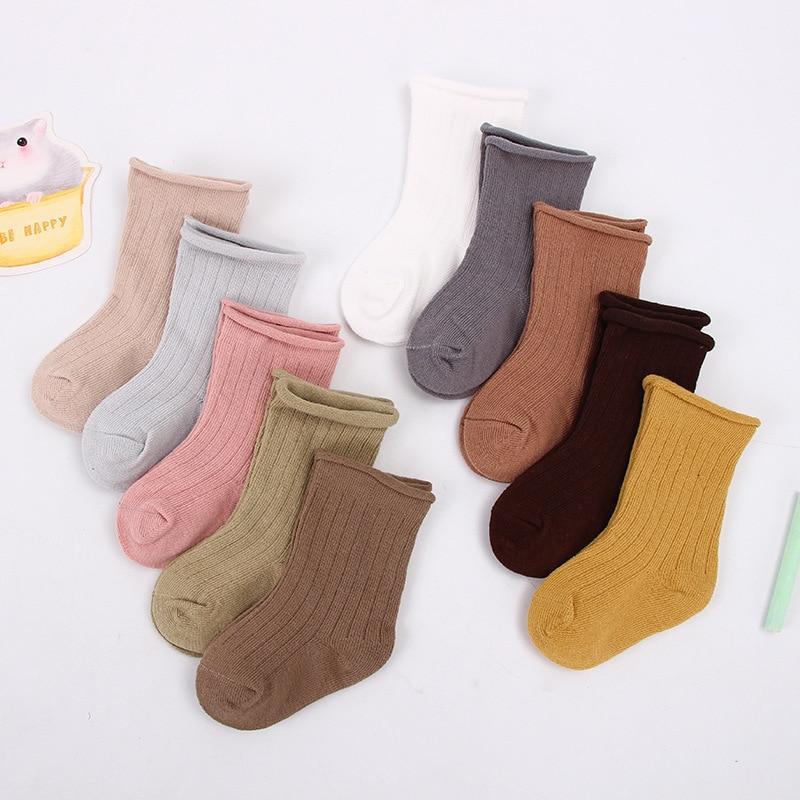 5 Pairs Baby Toddler Cotton Solid Color Short Newborn Casual Comfortable Socks For Kids Boys And Girl