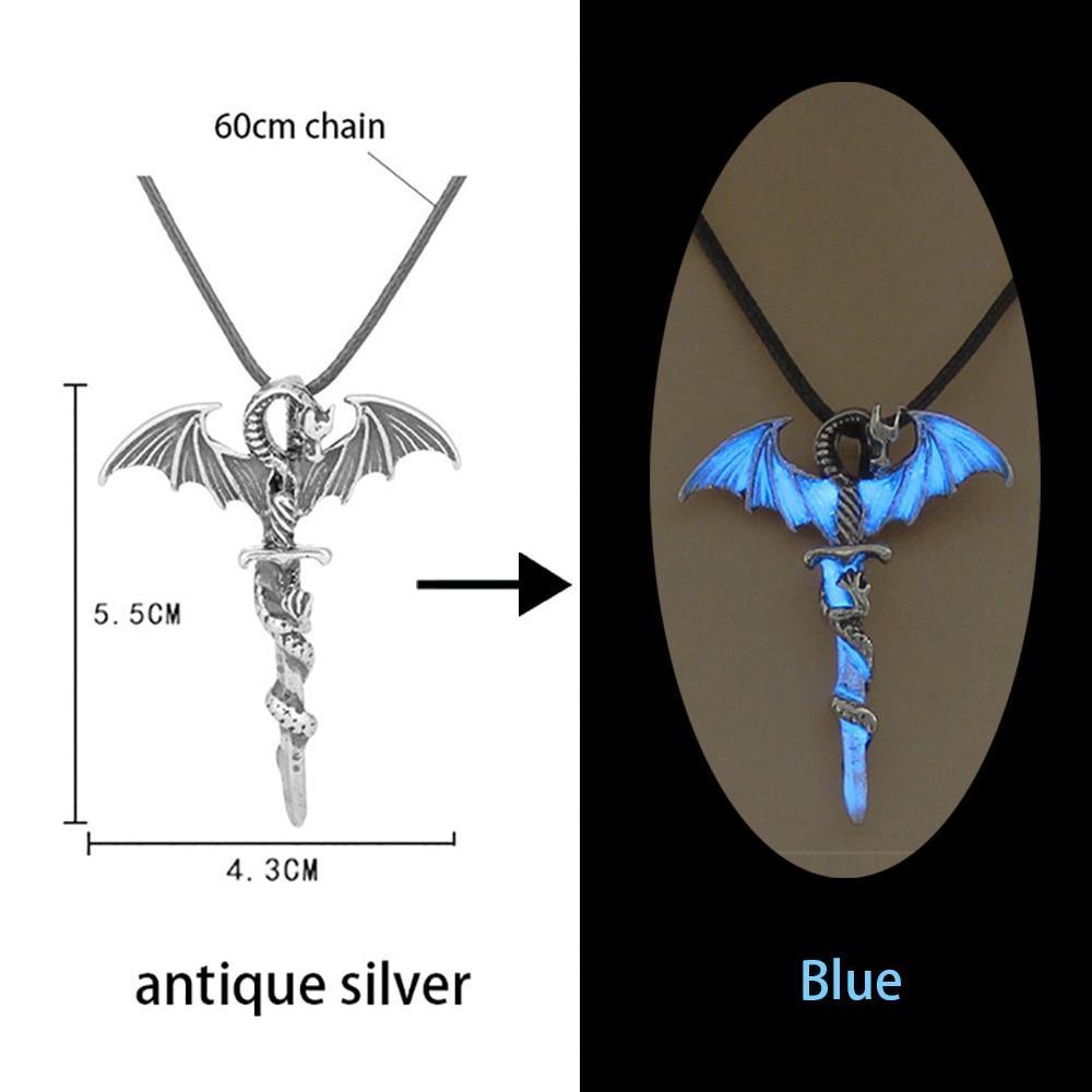 Epic Luminous Glowing Arrow Pendant Necklace Elegant Knight Spear Necklace Amazing Glow In The Dark Pike Necklace Luxury For Women Men Halloween Gift