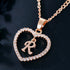 Customized Zircon Heart A-Z Initial Letter Necklaces For Women Lover Rose Gold Silver Color Personalized Chain Female Pendant Necklace Fashion Jewelry Design