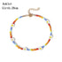 Bohemian Colorful Seed Bead Flower Choker Necklace Statement Short Collar  Chain Necklace for Women Jewelry