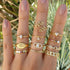 Boho Women Rings Set Compass Arrow Starfish Wave Moon Eyes Gem Gold Silver Color Opening Midi Ring Charm Lady Jewelry