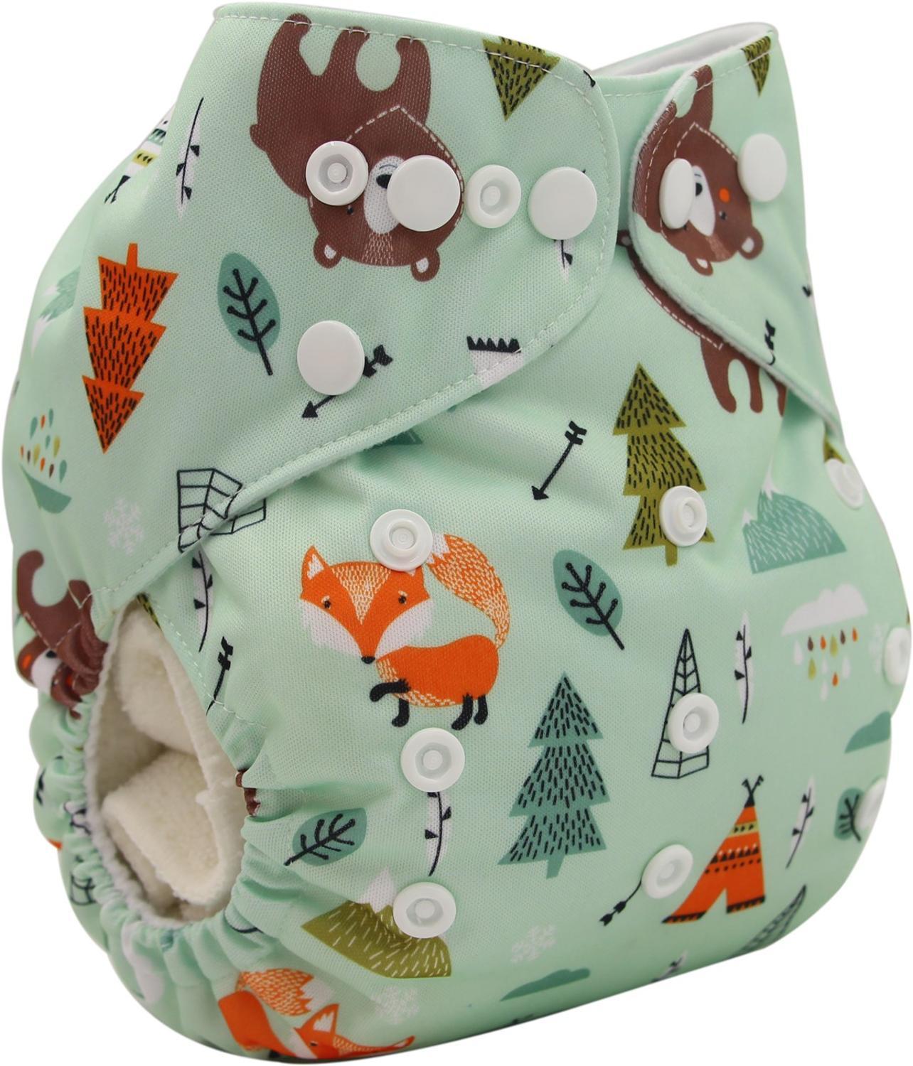 Baby Pocket Cloth Diaper Nappy Reusable Adjustable Washable No Inserts Nappie For Baby In Modern Printed Style