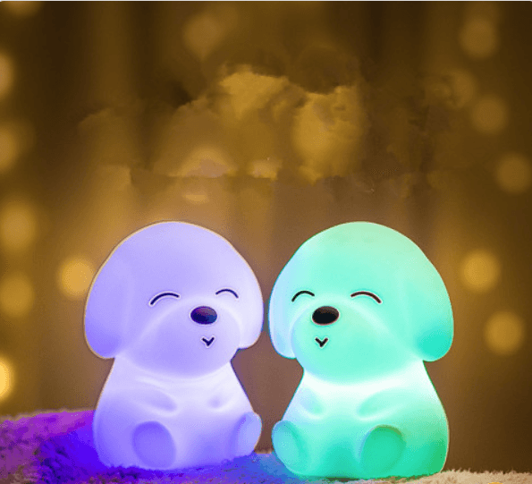 Dog LED Night Light Touch Sensor Remote Control Colors  USB Rechargeable Silicone Puppy Lamp For Children Kids Baby Perfect Gift