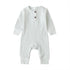 Infant Baby Boy Girl Cotton Romper Knitted Ribbed Jumpsuit Solid Clothes Warm Outfit For Kids