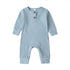 Infant Baby Boy Girl Cotton Romper Knitted Ribbed Jumpsuit Solid Clothes Warm Outfit For Kids