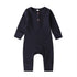 Infant Baby Boy Girl Cotton Romper Knitted Ribbed Jumpsuit Solid Clothes Warm Outfit For Kids