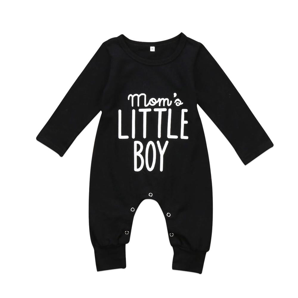 Modern New Romper Jumpsuit For Newborn Toddler Infant Baby Boys Romper Long Sleeve Jumpsuit Playsuit With Words Moms Little Boy