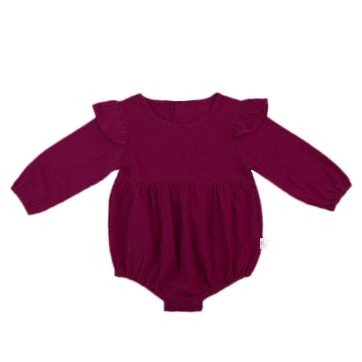 Toddler Infant Newborn Baby Girls Kids Long Butterfly Sleeve Romper Outfits Playsuit Jumpsuit