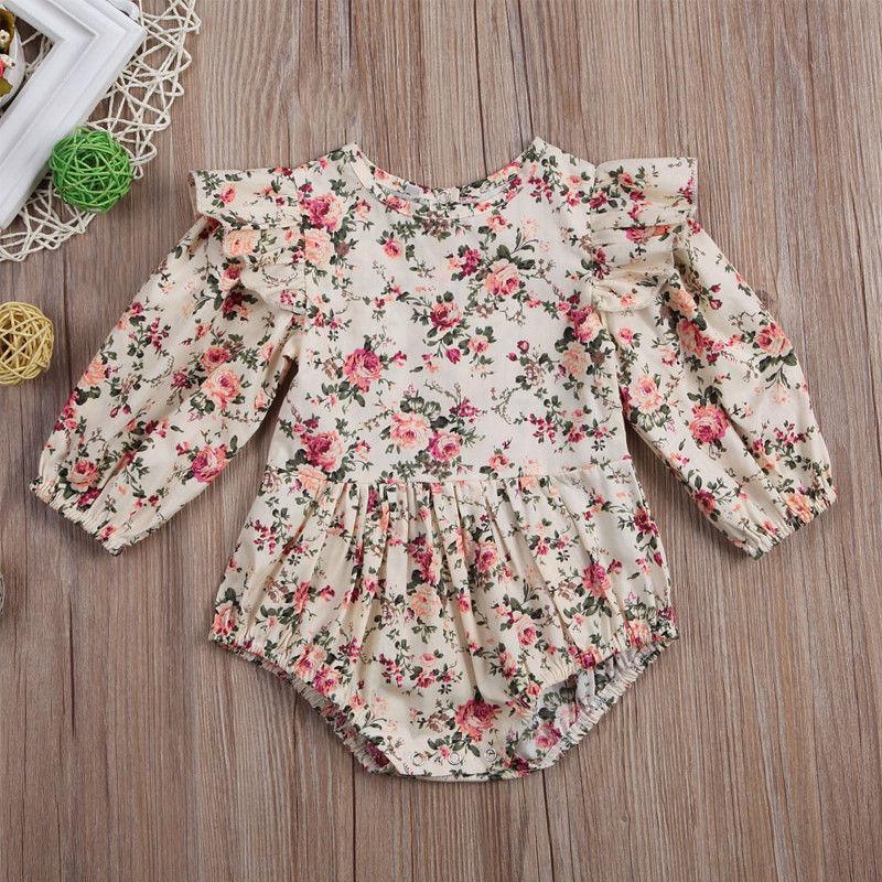 Toddler Infant Newborn Baby Girls Kids Long Butterfly Sleeve Romper Outfits Playsuit Jumpsuit