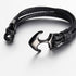 Elegant Fashionable Anchor High Quality Bracelet Men And Women Titanium Steel Bracelet Black Personality Leather