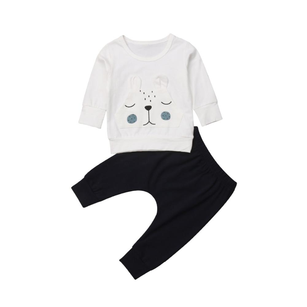 Newborn Baby Boys Clothes Bear Warm Winter Tops T-shirt Pants Outfits Clothes Set Clothes For Boys In Modern Style